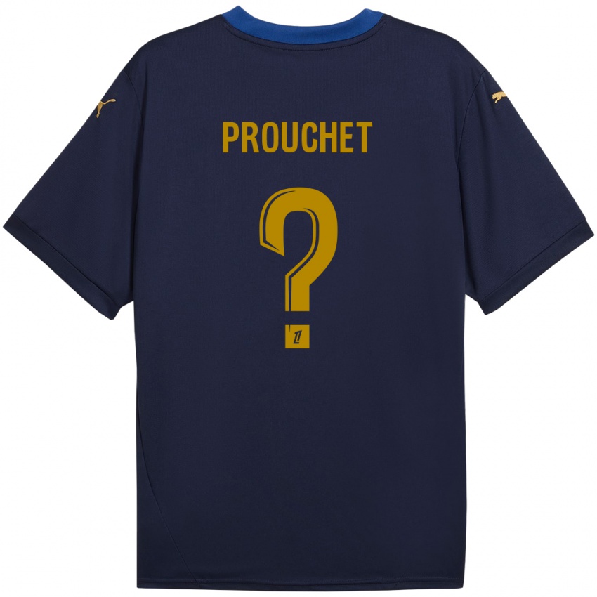 Kinder Killian Prouchet #0 Marineblau Gold Auswärtstrikot Trikot 2024/25 T-Shirt Schweiz