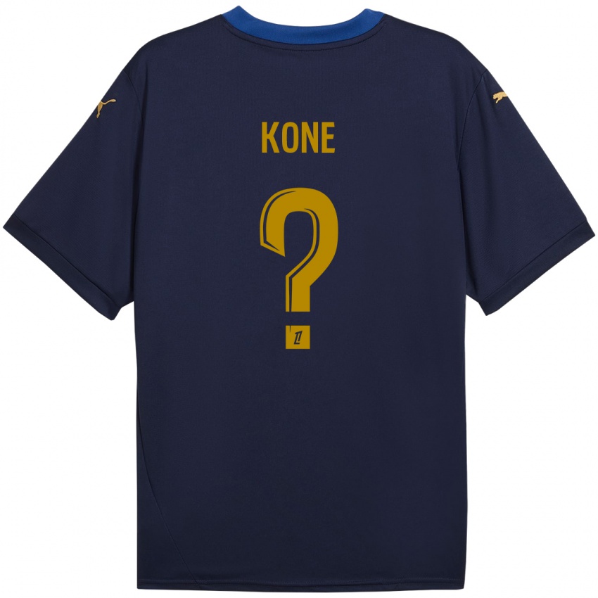 Enfant Maillot Abdoul Koné #0 Bleu Marine Doré Tenues Extérieur 2024/25 T-Shirt Suisse