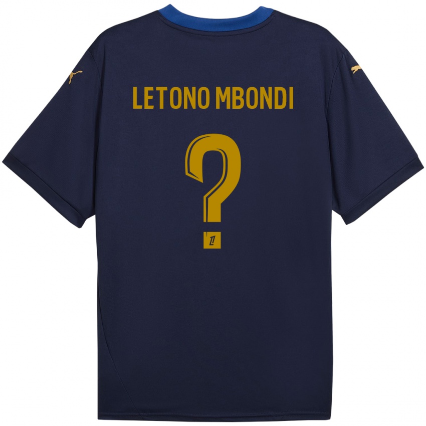 Kinder Christ-Emmanuel Letono Mbondi #0 Marineblau Gold Auswärtstrikot Trikot 2024/25 T-Shirt Schweiz