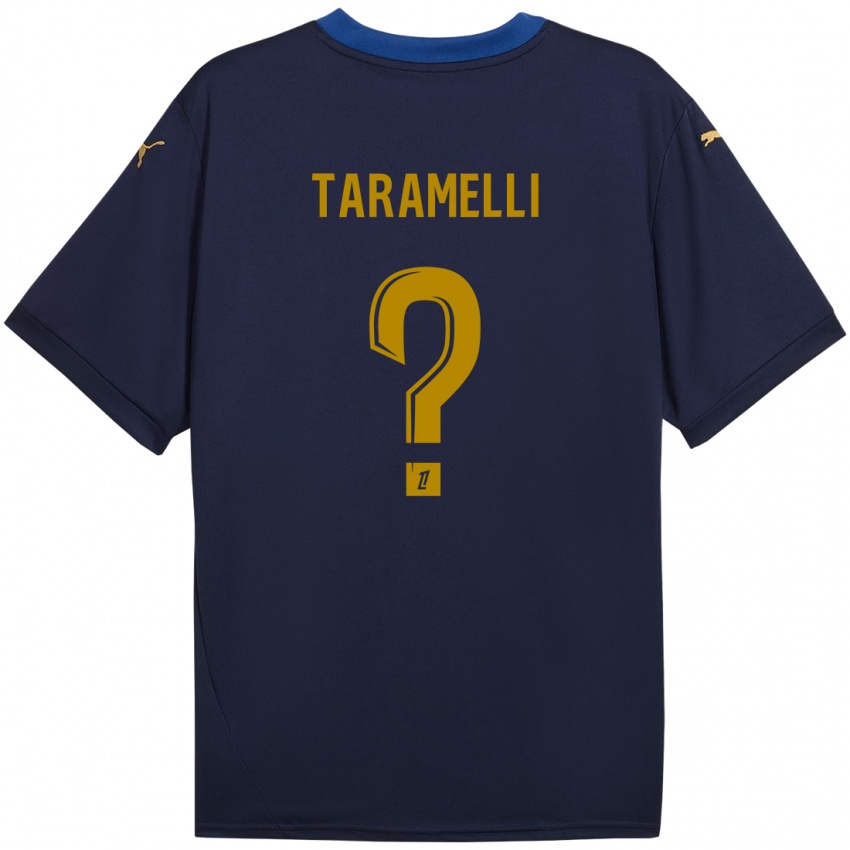 Kinder Valentin Taramelli #0 Marineblau Gold Auswärtstrikot Trikot 2024/25 T-Shirt Schweiz