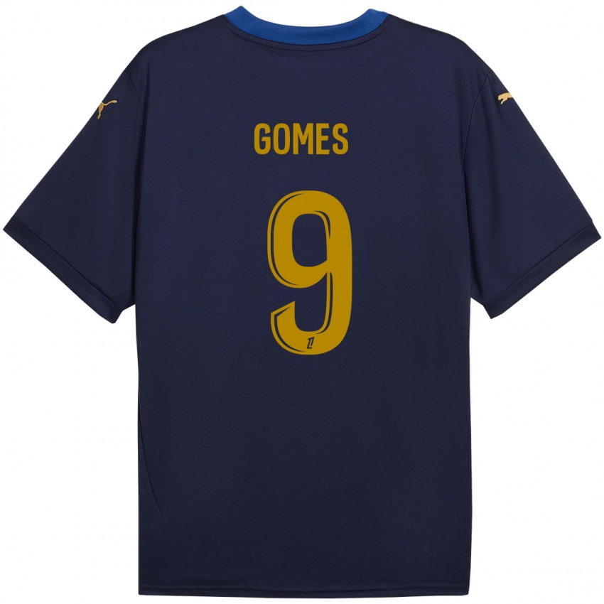 Kinder Mélissa Gomes #9 Marineblau Gold Auswärtstrikot Trikot 2024/25 T-Shirt Schweiz