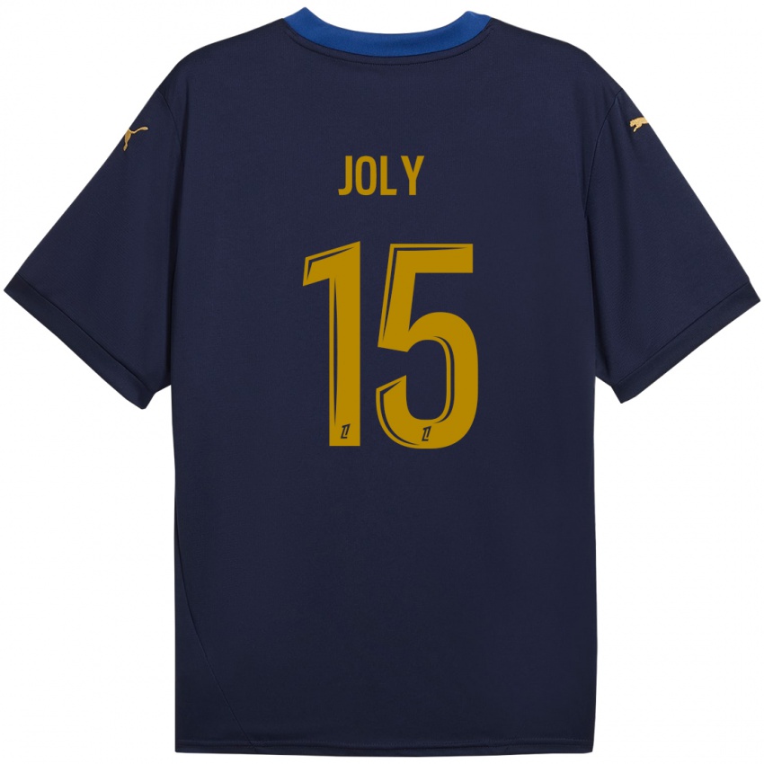 Kinder Lou-Ann Joly #15 Marineblau Gold Auswärtstrikot Trikot 2024/25 T-Shirt Schweiz