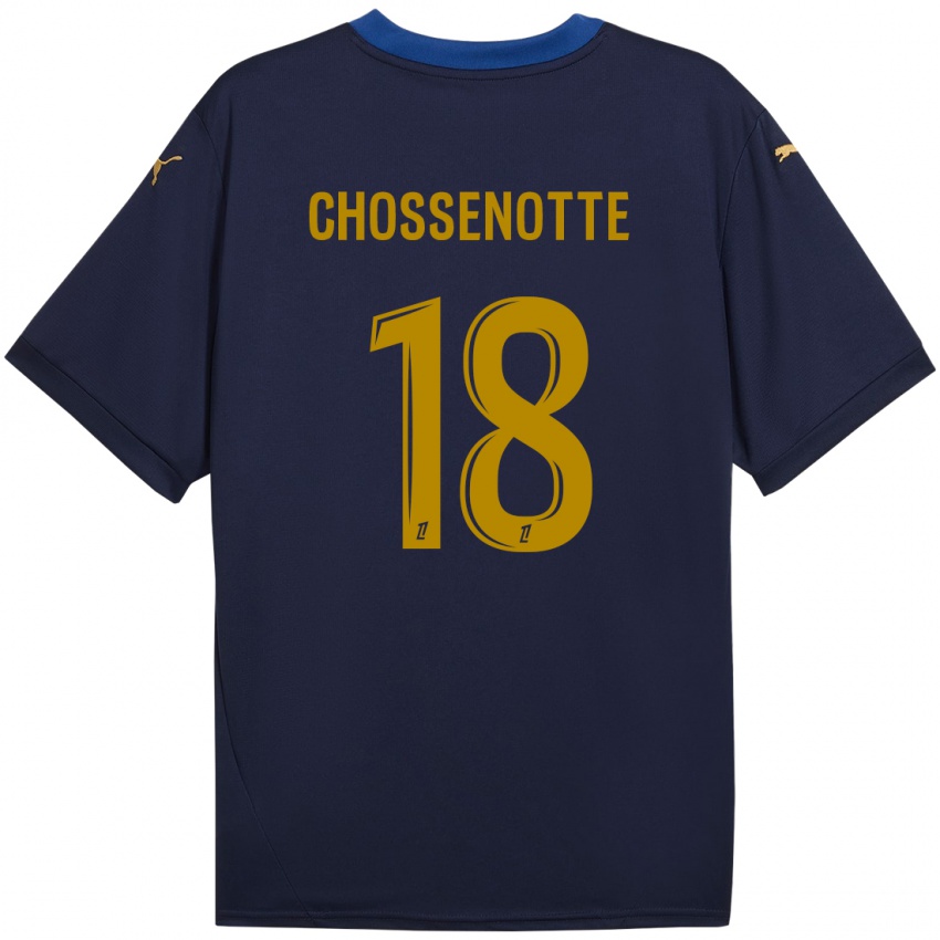 Kinder Shana Chossenotte #18 Marineblau Gold Auswärtstrikot Trikot 2024/25 T-Shirt Schweiz