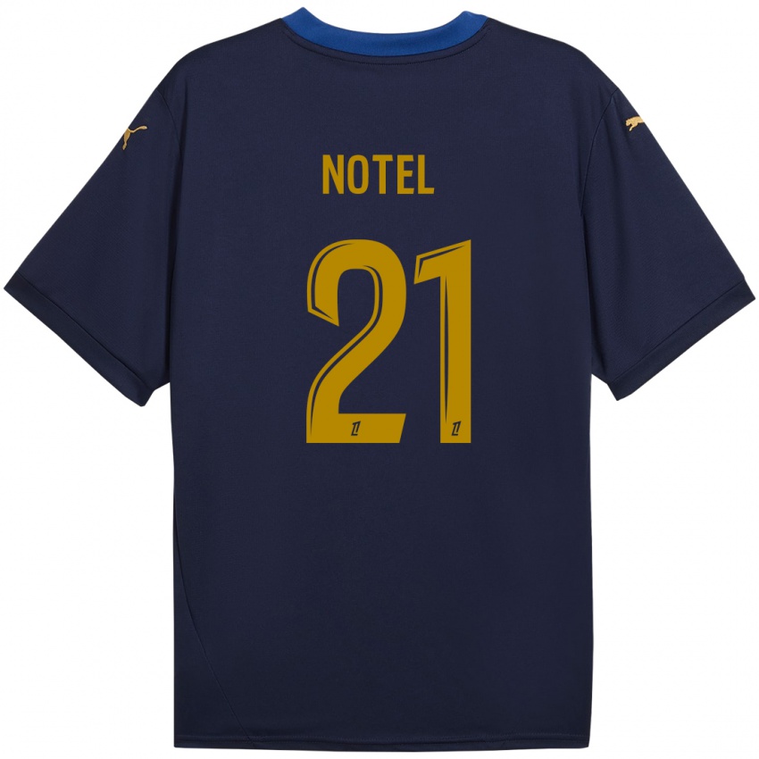 Enfant Maillot Lea Notel #21 Bleu Marine Doré Tenues Extérieur 2024/25 T-Shirt Suisse