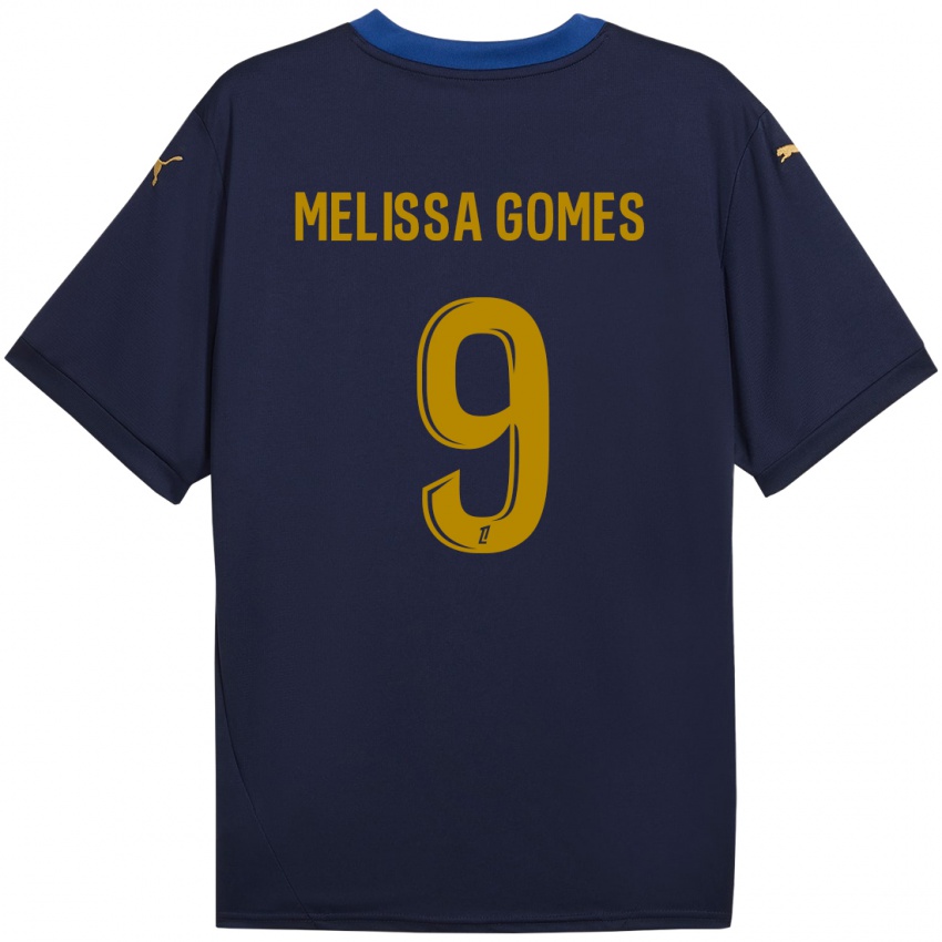 Kinder Melissa Ferreira Gomes #9 Marineblau Gold Auswärtstrikot Trikot 2024/25 T-Shirt Schweiz