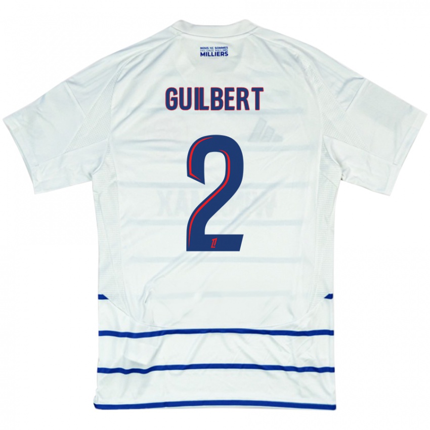 Kinder Frédéric Guilbert #2 Weiß Blau Auswärtstrikot Trikot 2024/25 T-Shirt Schweiz