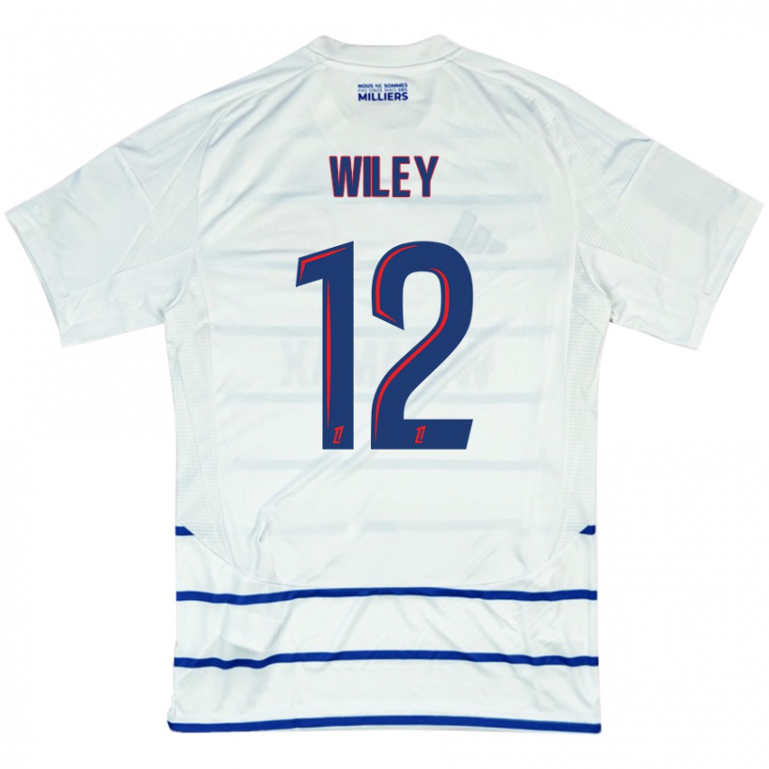 Kinder Caleb Wiley #12 Weiß Blau Auswärtstrikot Trikot 2024/25 T-Shirt Schweiz