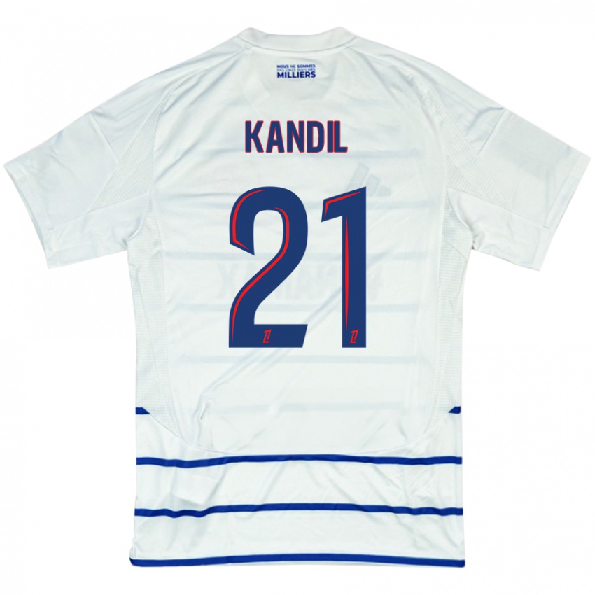 Kinder Nordine Kandil #21 Weiß Blau Auswärtstrikot Trikot 2024/25 T-Shirt Schweiz