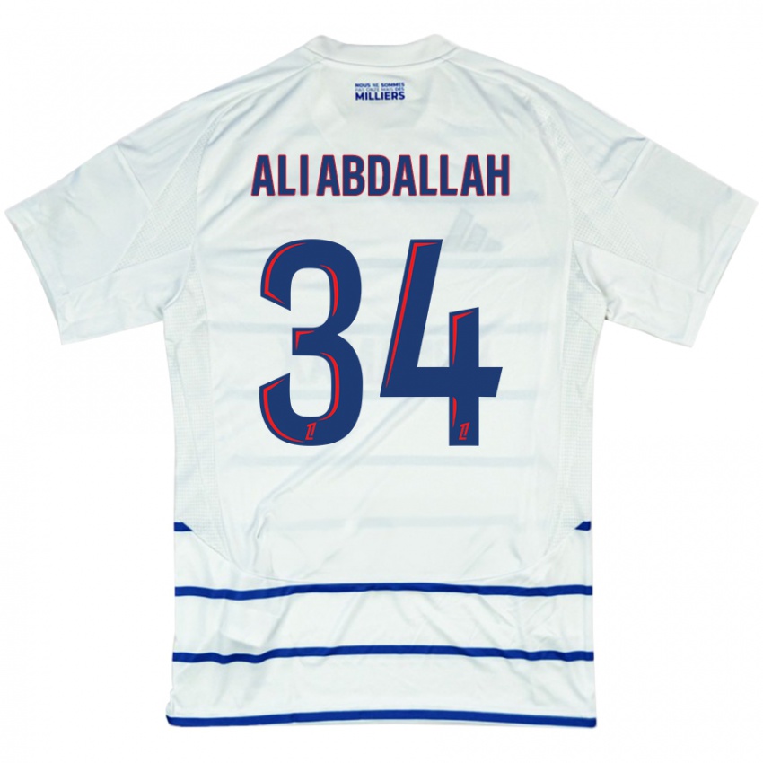 Kinder Aboubacar Ali Abdallah #34 Weiß Blau Auswärtstrikot Trikot 2024/25 T-Shirt Schweiz