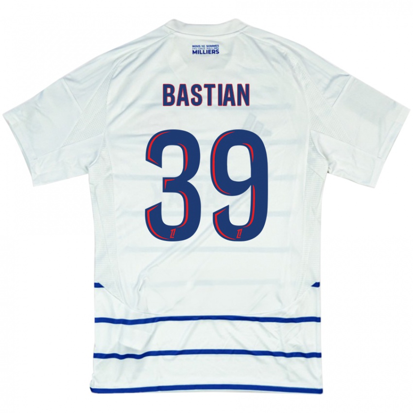 Enfant Maillot Maxime Bastian #39 Blanc Bleu Tenues Extérieur 2024/25 T-Shirt Suisse