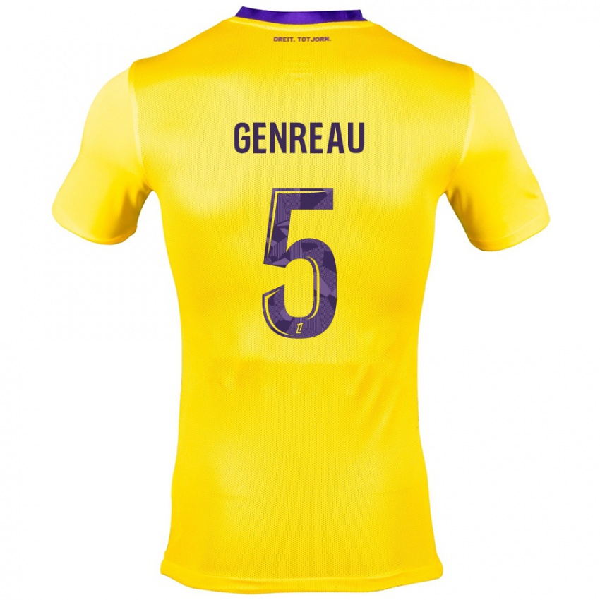 Enfant Maillot Denis Genreau #5 Jaune Violet Tenues Extérieur 2024/25 T-Shirt Suisse