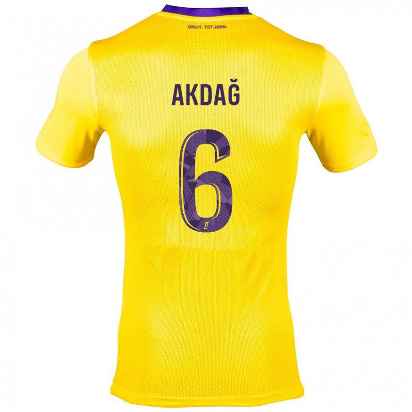 Enfant Maillot Ümit Akdağ #6 Jaune Violet Tenues Extérieur 2024/25 T-Shirt Suisse