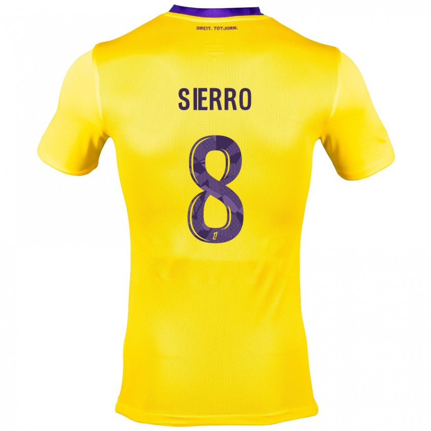 Kinder Vincent Sierro #8 Gelb Lila Auswärtstrikot Trikot 2024/25 T-Shirt Schweiz