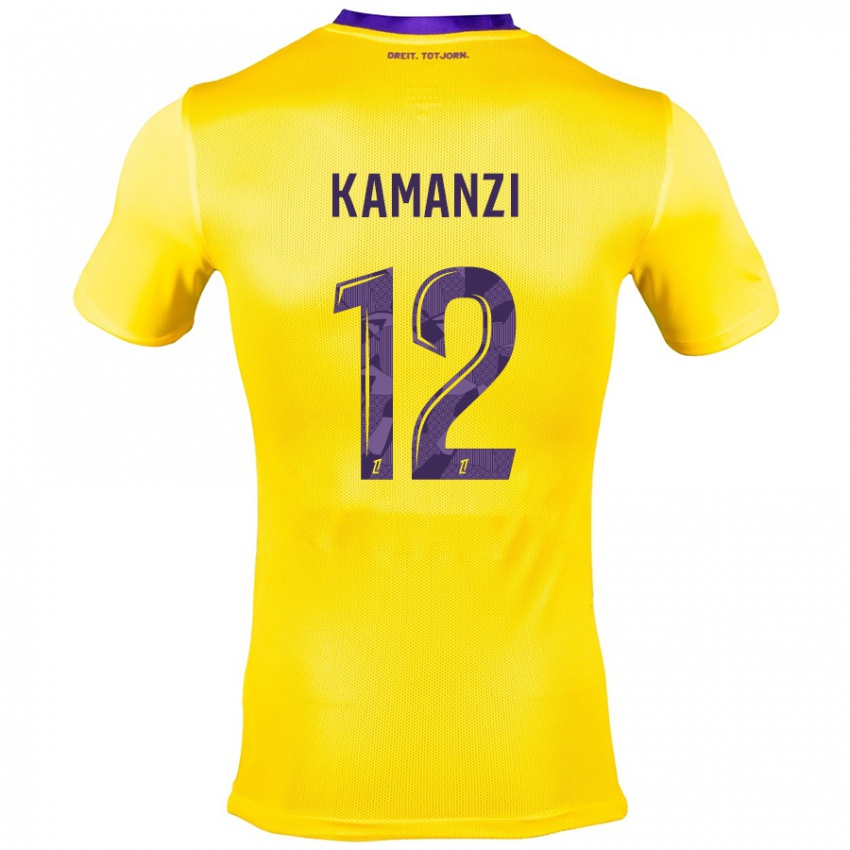 Kinder Warren Kamanzi #12 Gelb Lila Auswärtstrikot Trikot 2024/25 T-Shirt Schweiz