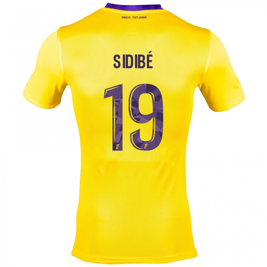 Enfant Maillot Djibril Sidibé #19 Jaune Violet Tenues Extérieur 2024/25 T-Shirt Suisse