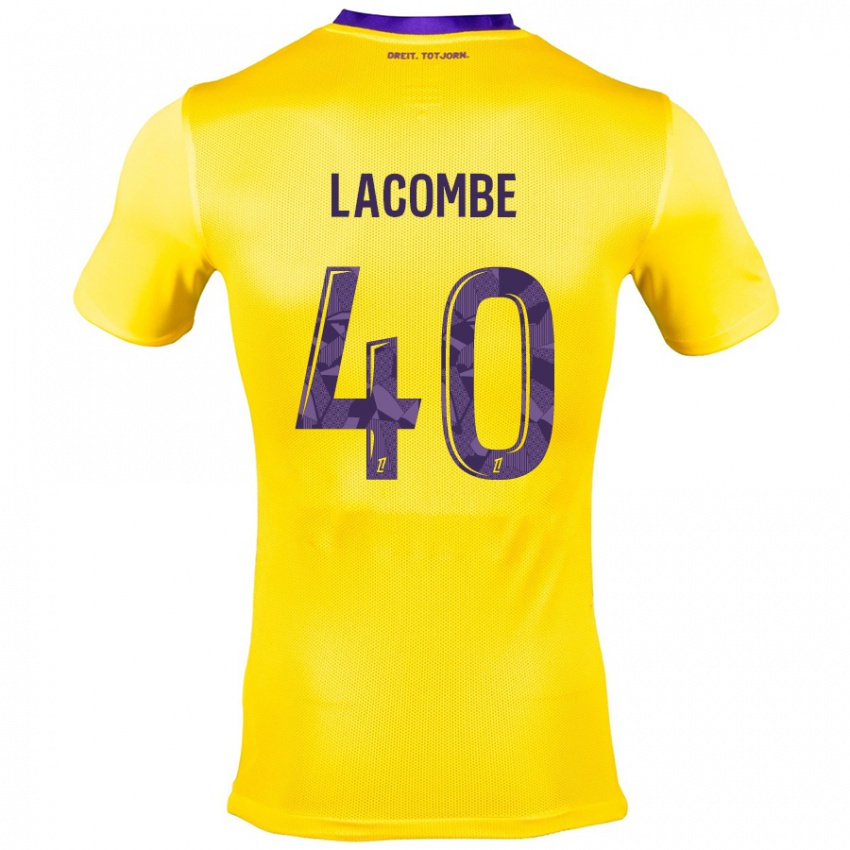 Kinder Justin Lacombe #40 Gelb Lila Auswärtstrikot Trikot 2024/25 T-Shirt Schweiz