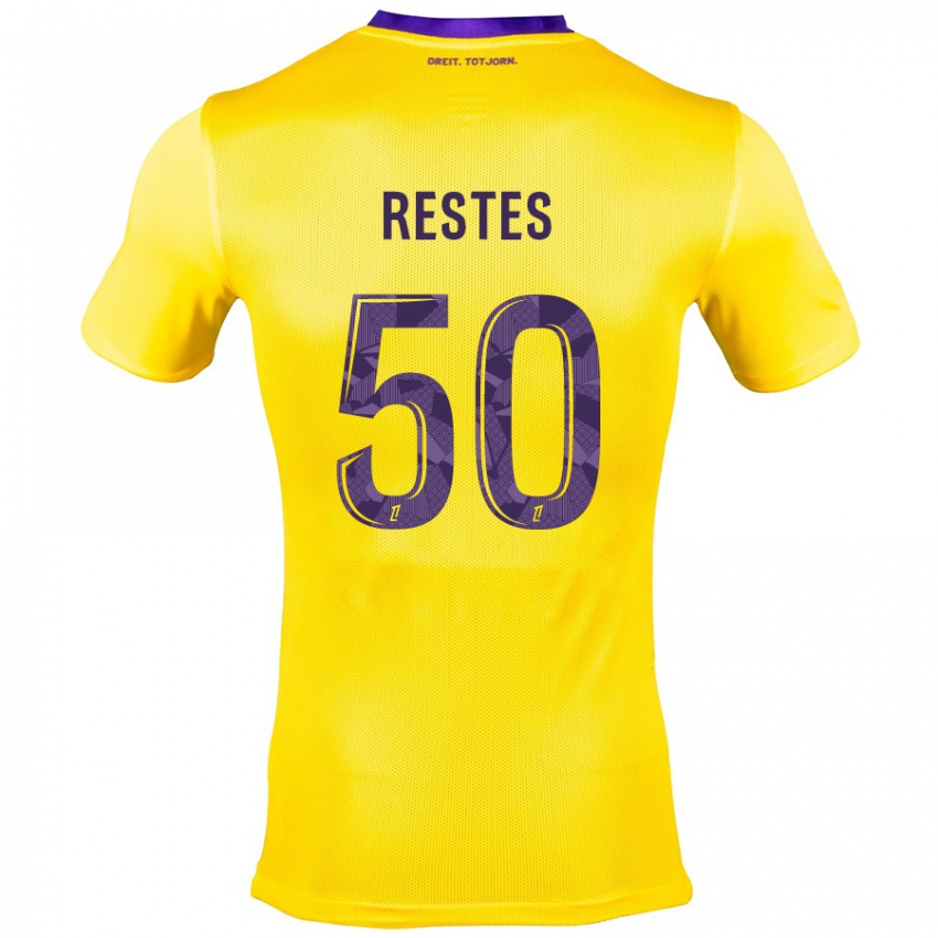 Enfant Maillot Guillaume Restes #50 Jaune Violet Tenues Extérieur 2024/25 T-Shirt Suisse