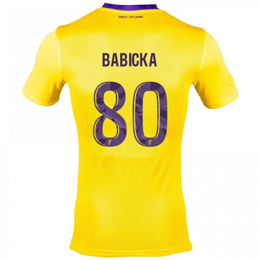 Enfant Maillot Shavy Babicka #80 Jaune Violet Tenues Extérieur 2024/25 T-Shirt Suisse