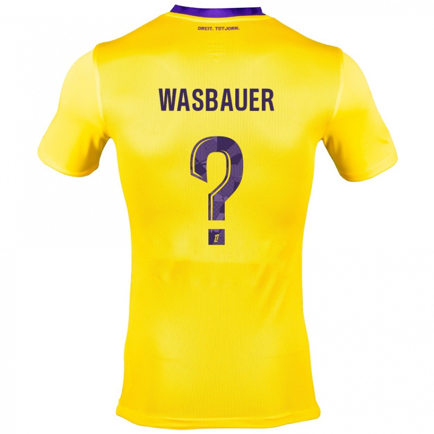 Kinder Nicolas Wasbauer #0 Gelb Lila Auswärtstrikot Trikot 2024/25 T-Shirt Schweiz