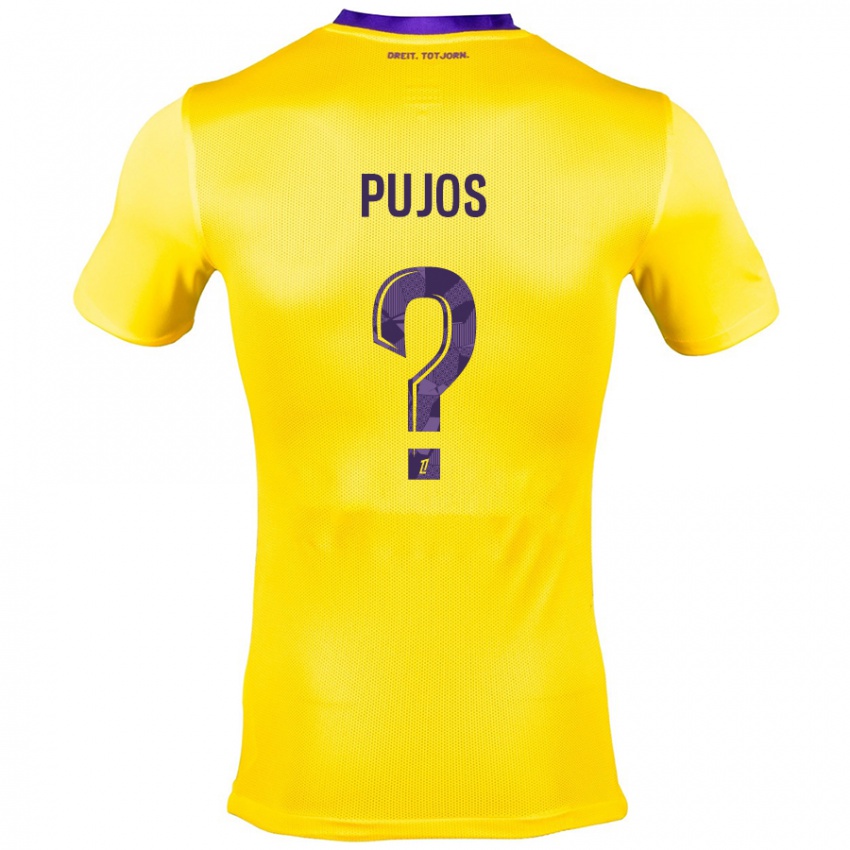 Enfant Maillot Clément Pujos #0 Jaune Violet Tenues Extérieur 2024/25 T-Shirt Suisse