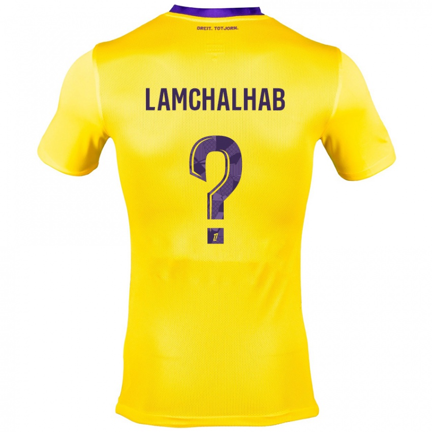 Kinder Merwan Lamchalhab #0 Gelb Lila Auswärtstrikot Trikot 2024/25 T-Shirt Schweiz