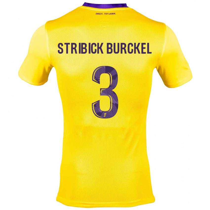 Enfant Maillot Laetitia Stribick-Burckel #3 Jaune Violet Tenues Extérieur 2024/25 T-Shirt Suisse