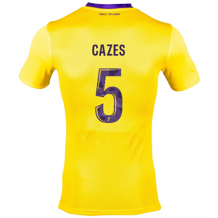 Enfant Maillot Manon Cazes #5 Jaune Violet Tenues Extérieur 2024/25 T-Shirt Suisse