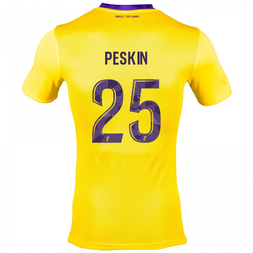 Enfant Maillot Kelso Peskin #25 Jaune Violet Tenues Extérieur 2024/25 T-Shirt Suisse