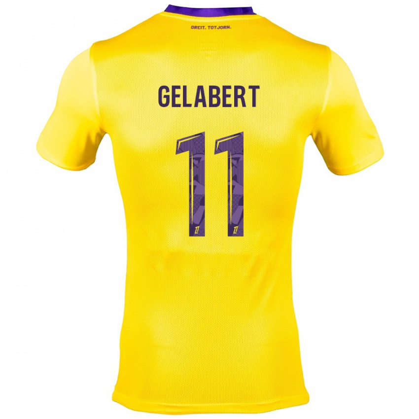 Kinder César Gelabert #11 Gelb Lila Auswärtstrikot Trikot 2024/25 T-Shirt Schweiz