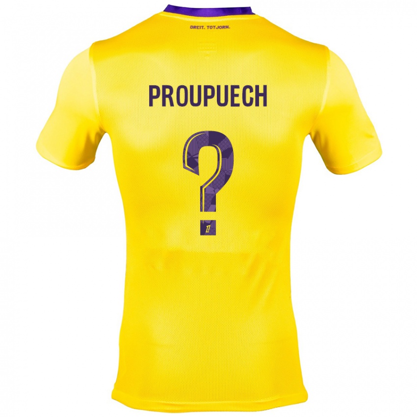 Kinder Lucas Proupuech #0 Gelb Lila Auswärtstrikot Trikot 2024/25 T-Shirt Schweiz