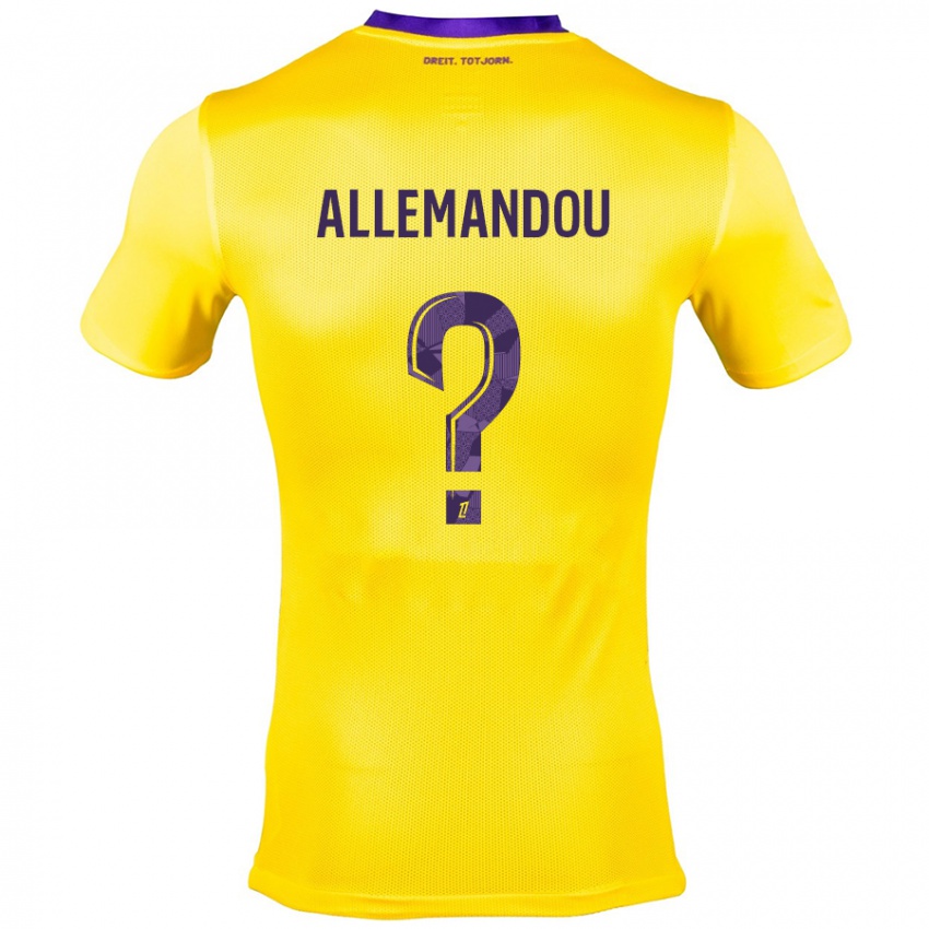 Kinder Teddy Allemandou #0 Gelb Lila Auswärtstrikot Trikot 2024/25 T-Shirt Schweiz