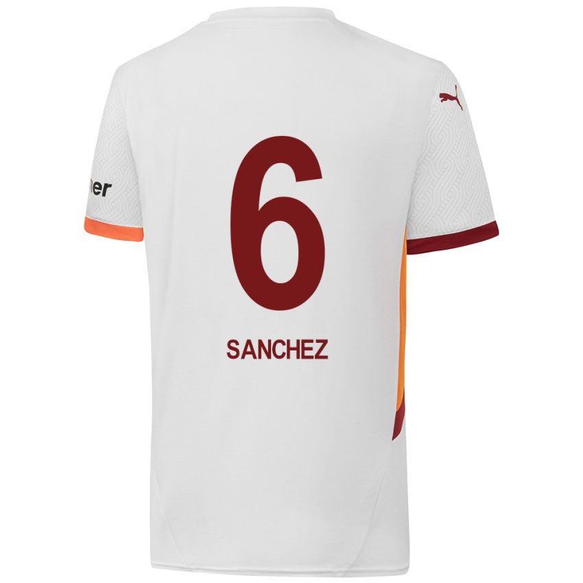 Kinder Davinson Sanchez #6 Weiß Gelb Rot Auswärtstrikot Trikot 2024/25 T-Shirt Schweiz