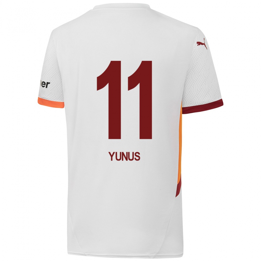 Kinder Yunus Akgün #11 Weiß Gelb Rot Auswärtstrikot Trikot 2024/25 T-Shirt Schweiz