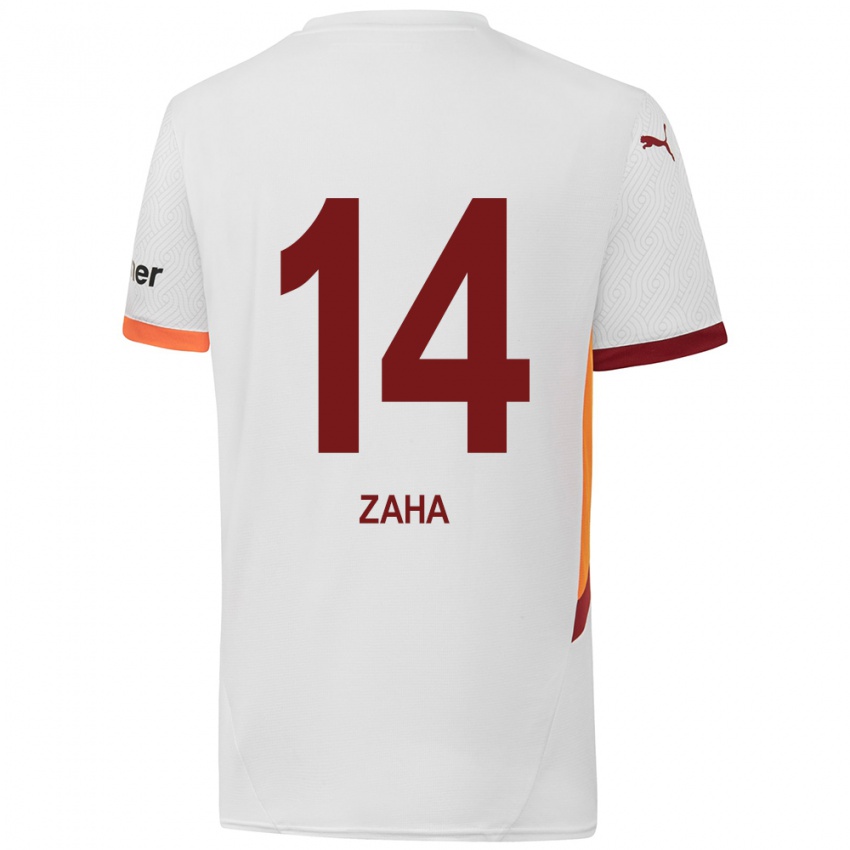 Kinder Wilfried Zaha #14 Weiß Gelb Rot Auswärtstrikot Trikot 2024/25 T-Shirt Schweiz