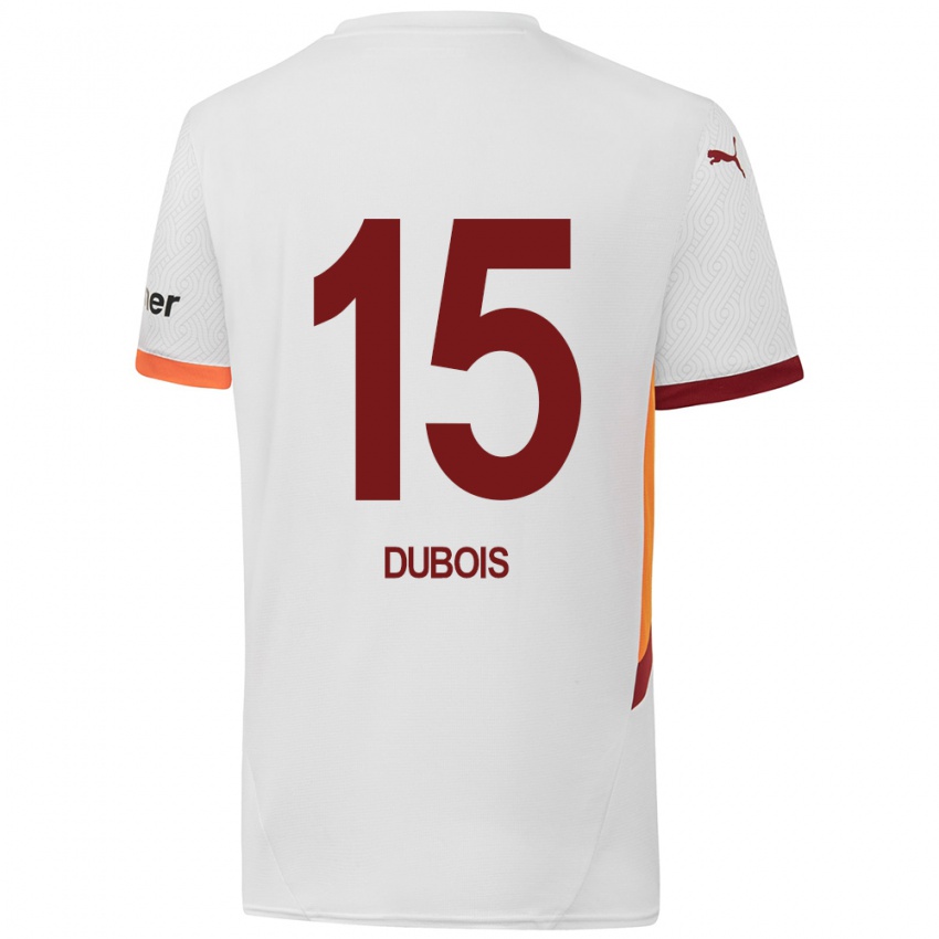 Kinder Léo Dubois #15 Weiß Gelb Rot Auswärtstrikot Trikot 2024/25 T-Shirt Schweiz