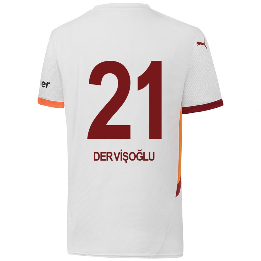 Kinder Halil Dervişoğlu #21 Weiß Gelb Rot Auswärtstrikot Trikot 2024/25 T-Shirt Schweiz