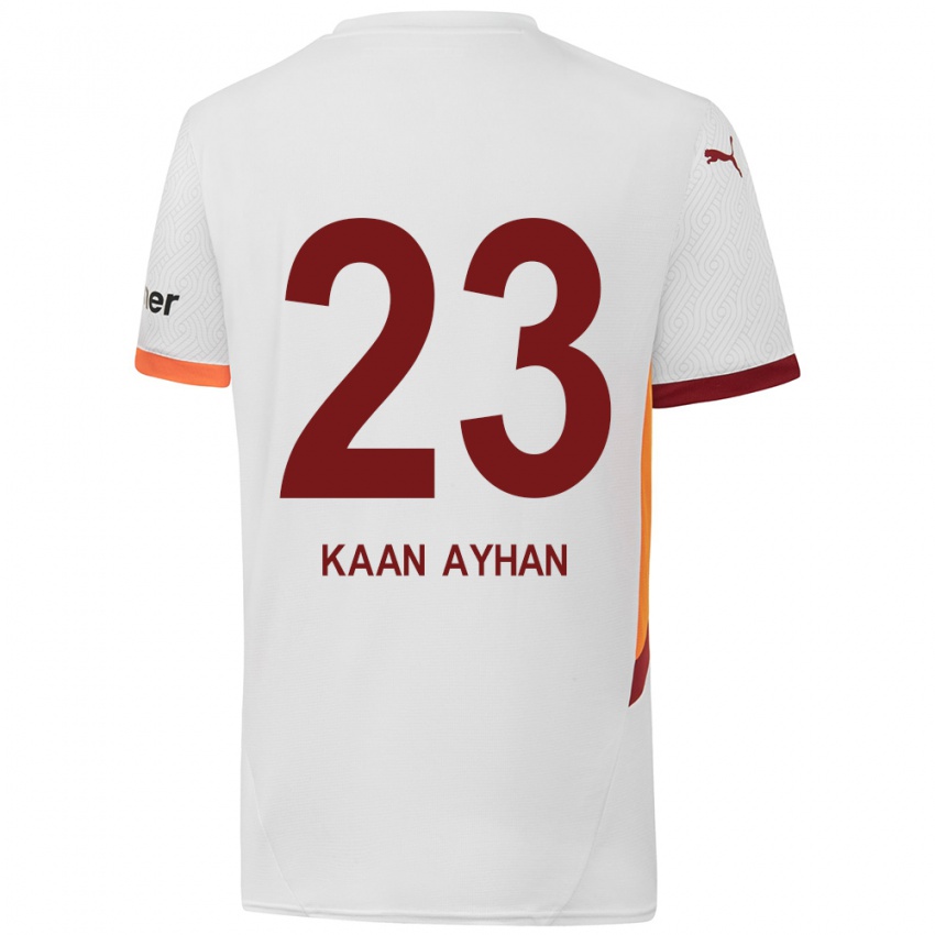 Kinder Kaan Ayhan #23 Weiß Gelb Rot Auswärtstrikot Trikot 2024/25 T-Shirt Schweiz