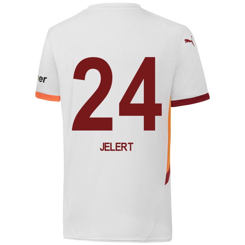 Kinder Elias Jelert #24 Weiß Gelb Rot Auswärtstrikot Trikot 2024/25 T-Shirt Schweiz