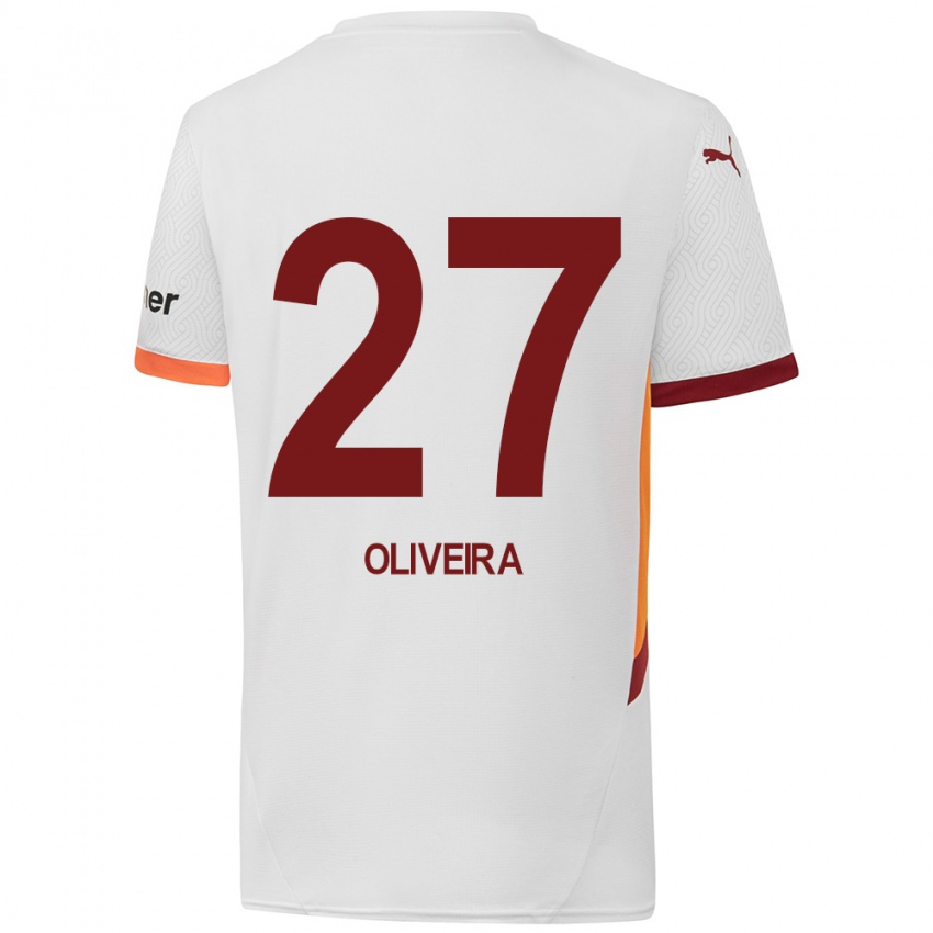 Kinder Sergio Oliveira #27 Weiß Gelb Rot Auswärtstrikot Trikot 2024/25 T-Shirt Schweiz