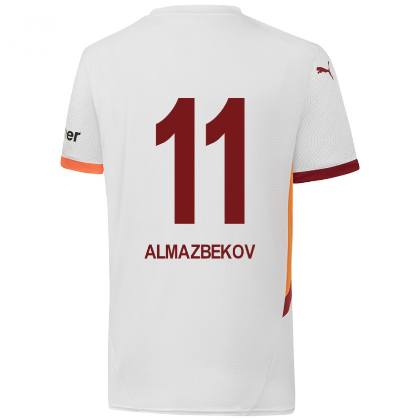 Kinder Beknaz Almazbekov #11 Weiß Gelb Rot Auswärtstrikot Trikot 2024/25 T-Shirt Schweiz