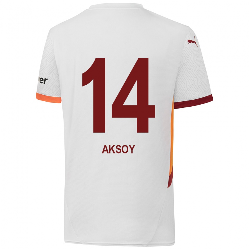 Kinder Berkan Aksoy #14 Weiß Gelb Rot Auswärtstrikot Trikot 2024/25 T-Shirt Schweiz