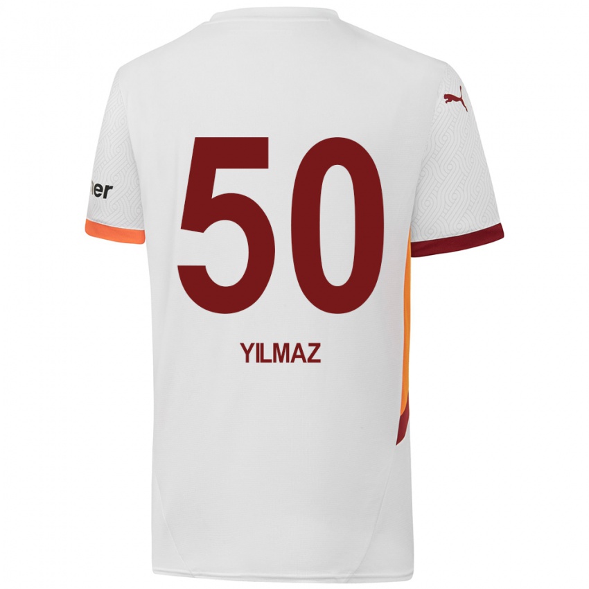 Enfant Maillot Jankat Yılmaz #50 Blanc Jaune Rouge Tenues Extérieur 2024/25 T-Shirt Suisse