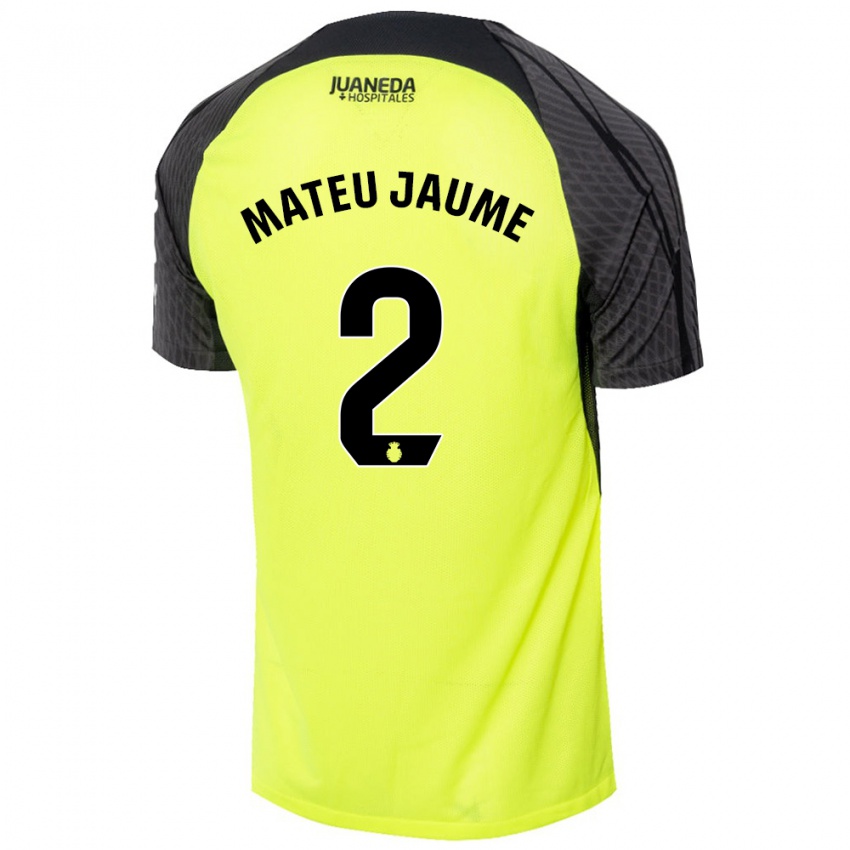 Kinder Mateu Morey Bauza #2 Fluoreszierend Grün Schwarz Auswärtstrikot Trikot 2024/25 T-Shirt Schweiz