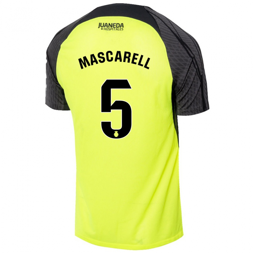 Enfant Maillot Omar Mascarell #5 Vert Fluo Noir Tenues Extérieur 2024/25 T-Shirt Suisse