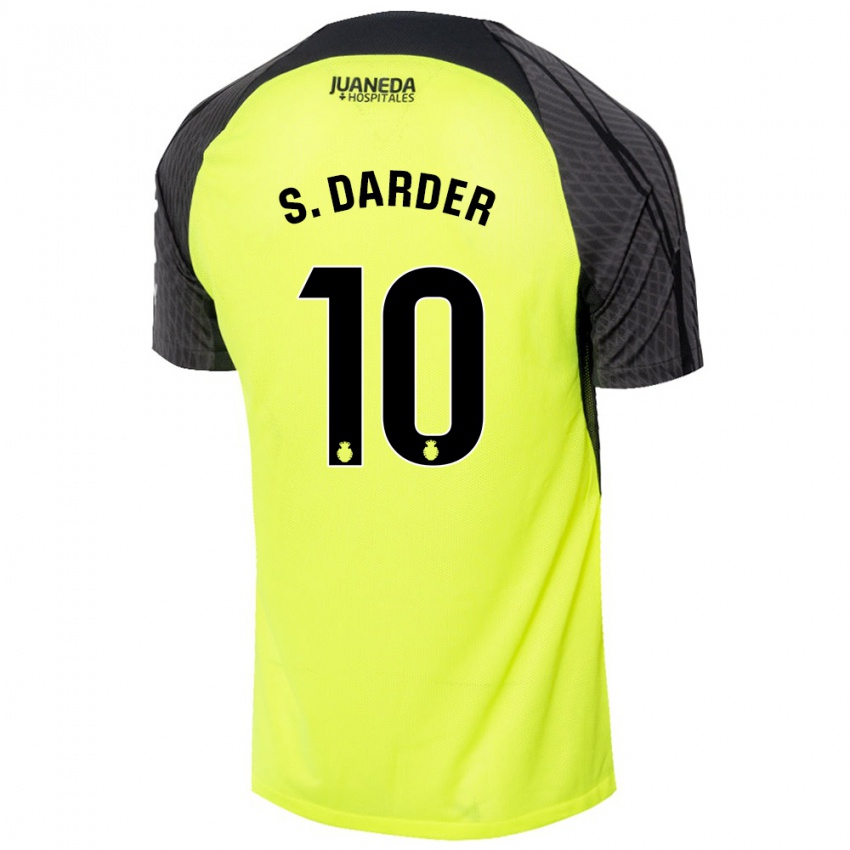 Enfant Maillot Sergi Darder #10 Vert Fluo Noir Tenues Extérieur 2024/25 T-Shirt Suisse