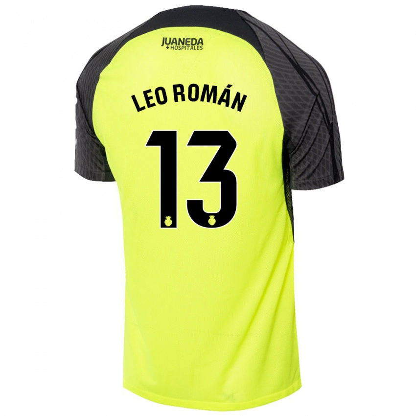 Enfant Maillot Leo Román #13 Vert Fluo Noir Tenues Extérieur 2024/25 T-Shirt Suisse