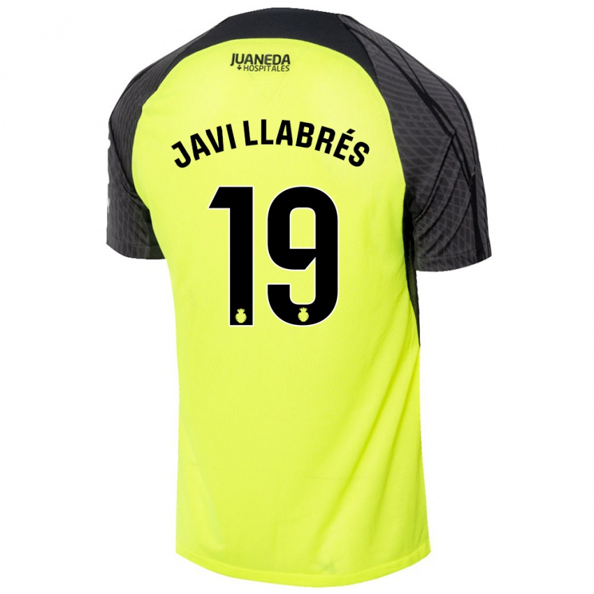 Kinder Javi Llabrés #19 Fluoreszierend Grün Schwarz Auswärtstrikot Trikot 2024/25 T-Shirt Schweiz