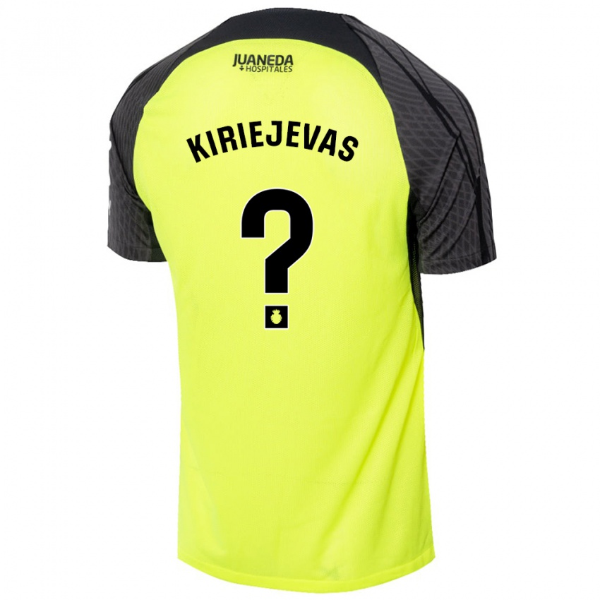 Enfant Maillot Rimvydas Kiriejevas #0 Vert Fluo Noir Tenues Extérieur 2024/25 T-Shirt Suisse