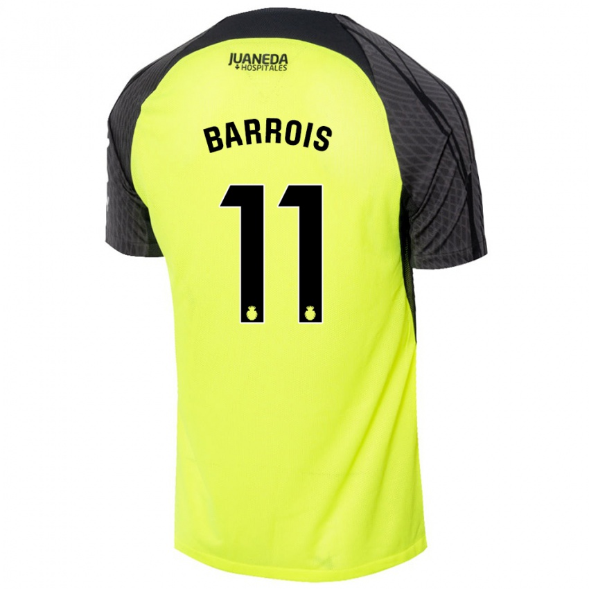 Kinder Eliott Barrois #11 Fluoreszierend Grün Schwarz Auswärtstrikot Trikot 2024/25 T-Shirt Schweiz