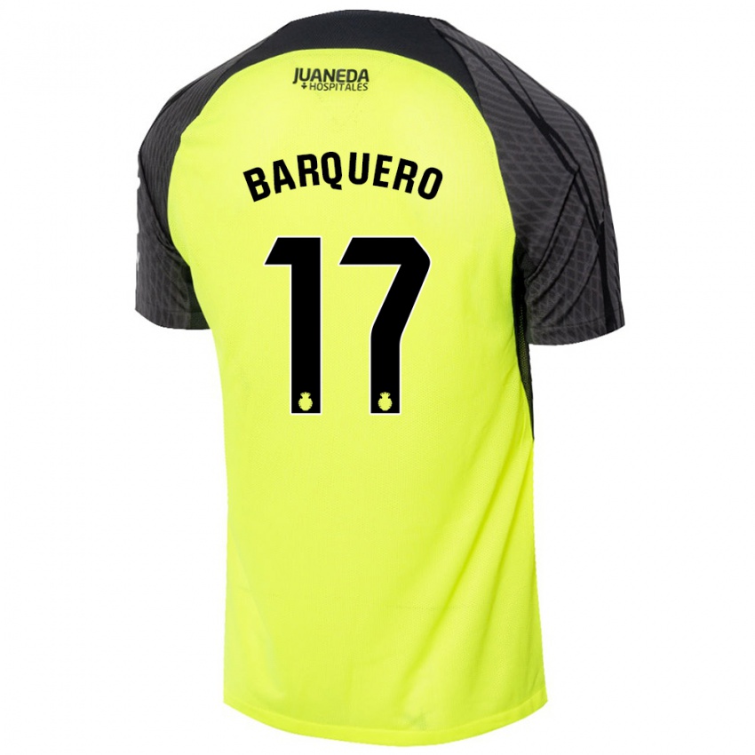 Enfant Maillot Adrián Barquero #17 Vert Fluo Noir Tenues Extérieur 2024/25 T-Shirt Suisse